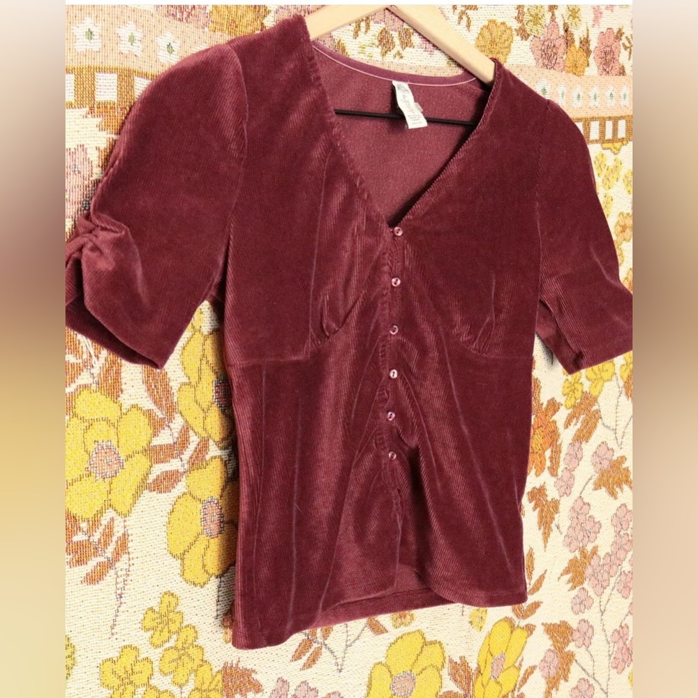rust corduroy top